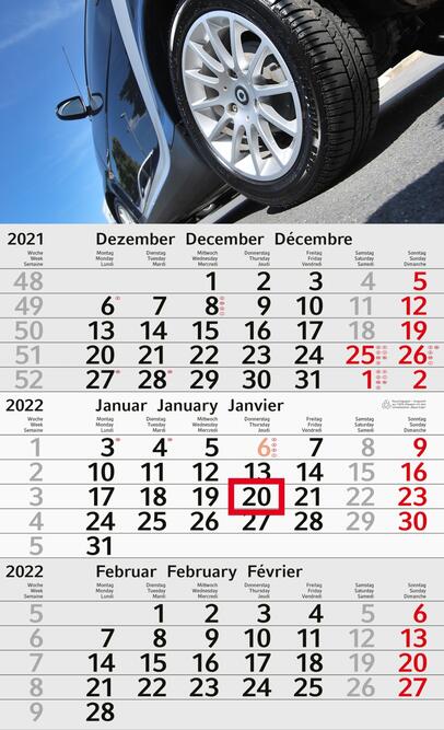 Bürokalender - 3-Monatskalender Bestseller Garage