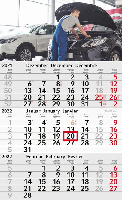Bürokalender - 3-Monatskalender Bestseller Werkstatt