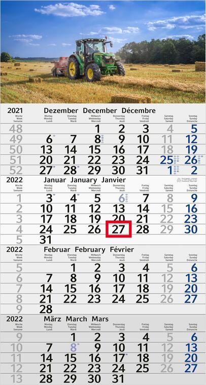 Bürokalender - 4-Monatskalender B4 Landwirtschaft